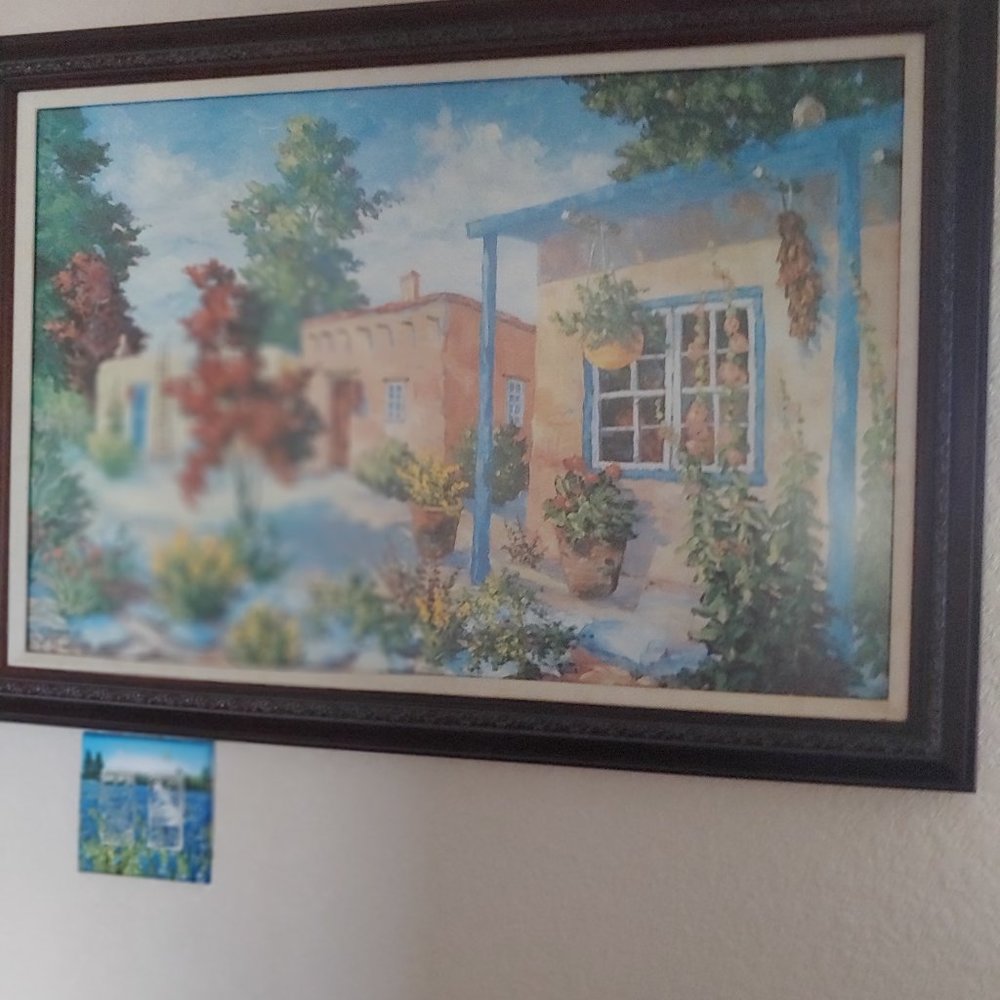 Numbered lithograph famous El Paso artist C> LANKFORD Adobe Home 24x34